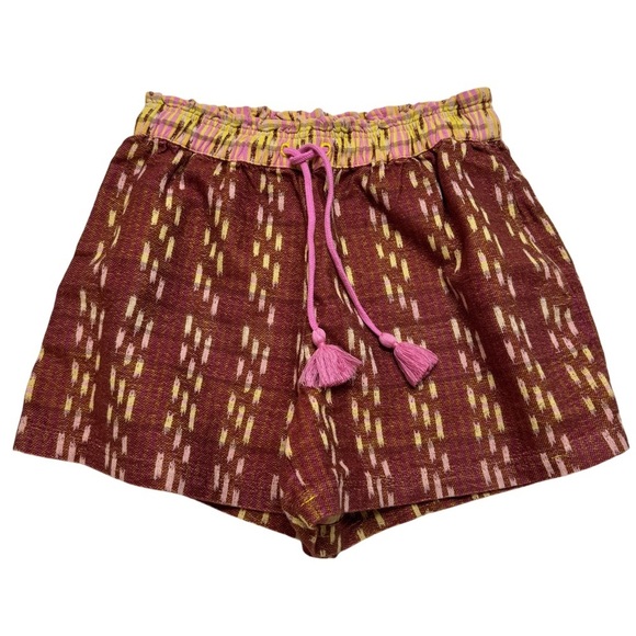 {aerie} Jacquard High Waist Elastic Tie Lounge Twill Shorts - Picture 3 of 5
